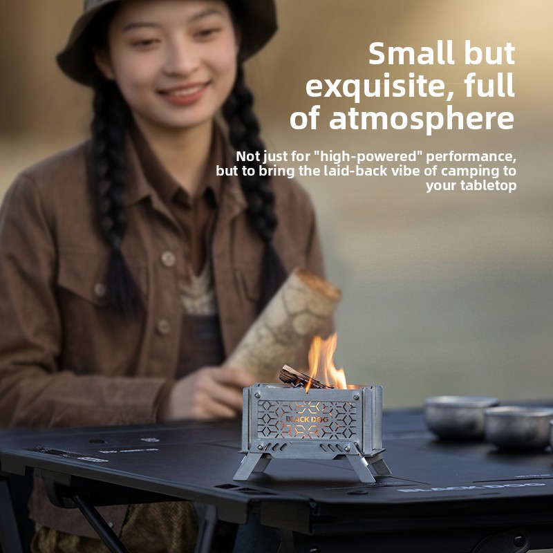 Outdoor Camping Wood Burning Stove - BLACKDOG Outdoor stainless steel mini aromatherapy