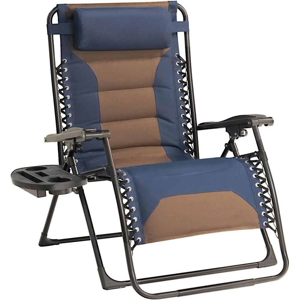 Outdoor Camping Recliner Chairs - Oversized Padded Recliner Chair with Adjustable
