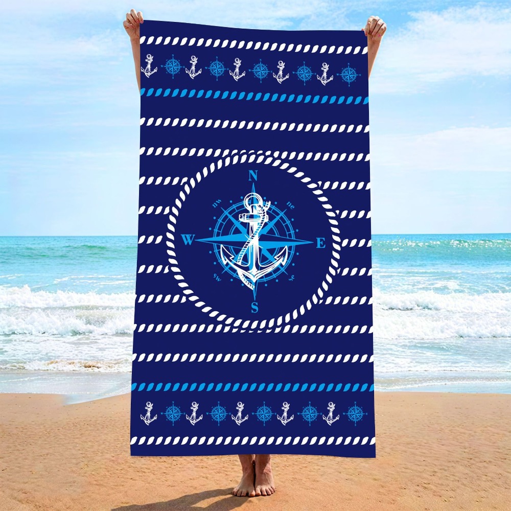 Outdoor Camping Blanket - Anchor Beach Towel70x140CM Quick-dry Bath Towel