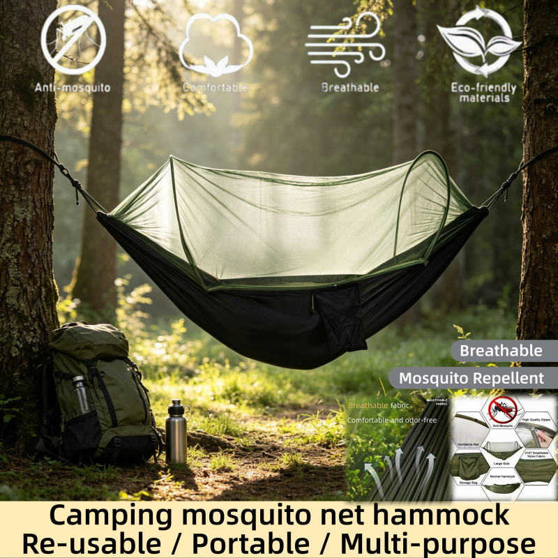 Outdoor Camping Recliner Chairs - Portable outdoor camping hammock, mosquito net