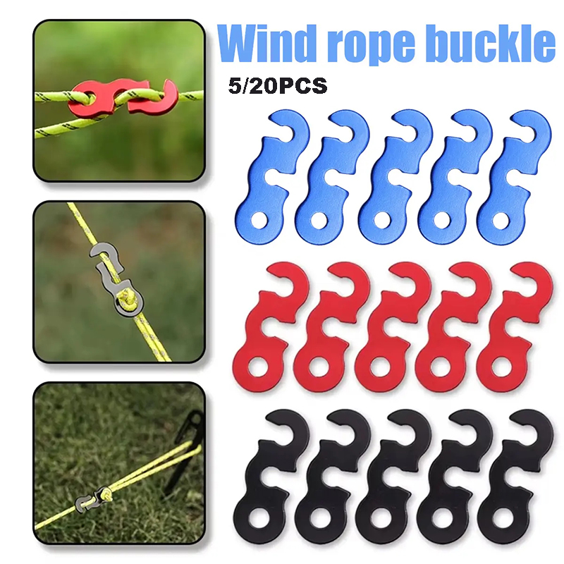 Outdoor Camping Extension Cord - 5/20Pcs Guyline Tensioner Aluminum Alloy Tent