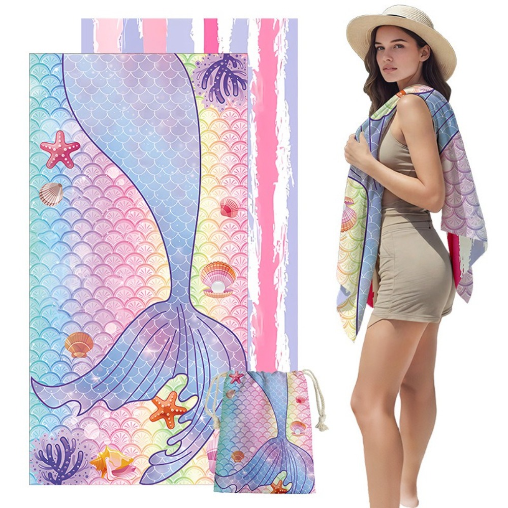 Outdoor Camping Blanket - Fish Tail Print Beach Towels and