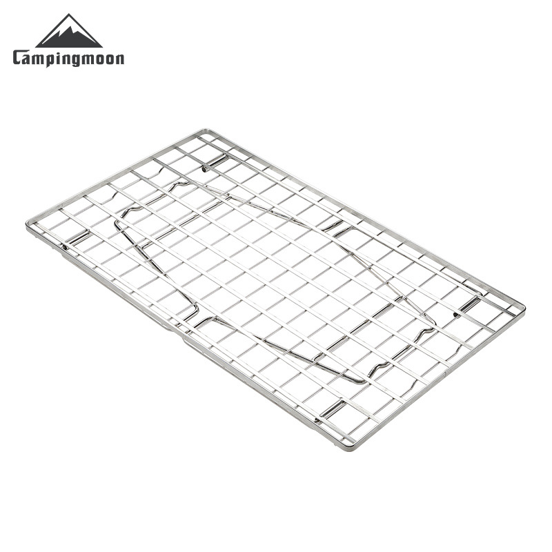 Outdoor Camping Table With Storage - CAMPINGMOON Stainless Steel Lightweight Storage Table,