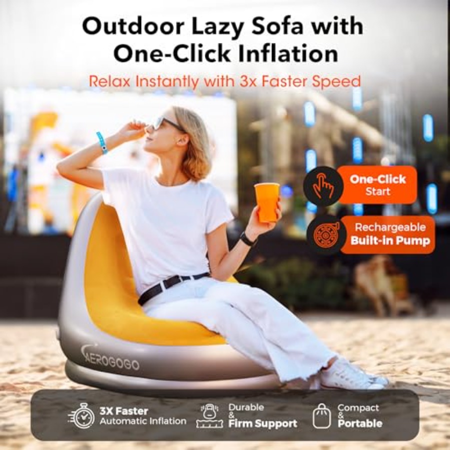 Inflatable Chair with Built-in - Outdoor Camping Chairs reseña y precio