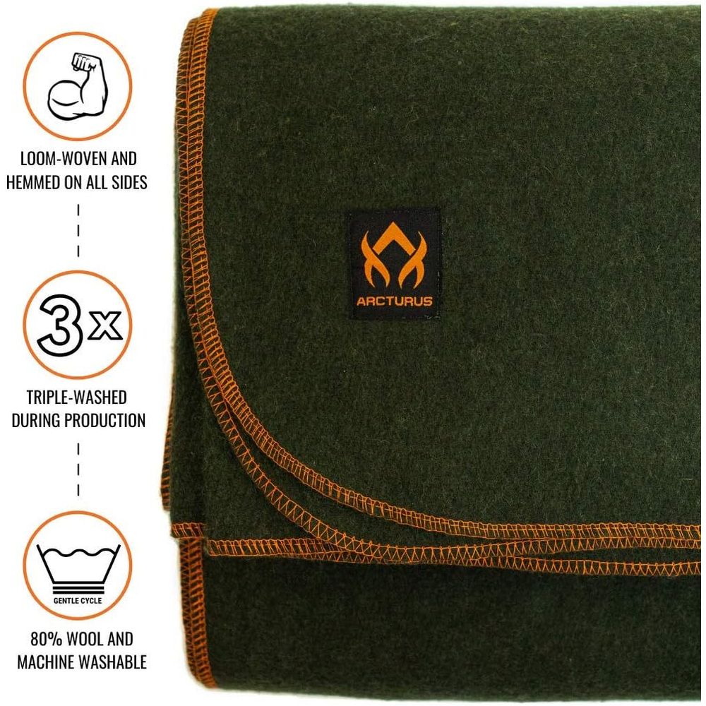 Military Wool Blanket - Warm,  - Outdoor Camping Blanket reseña y precio
