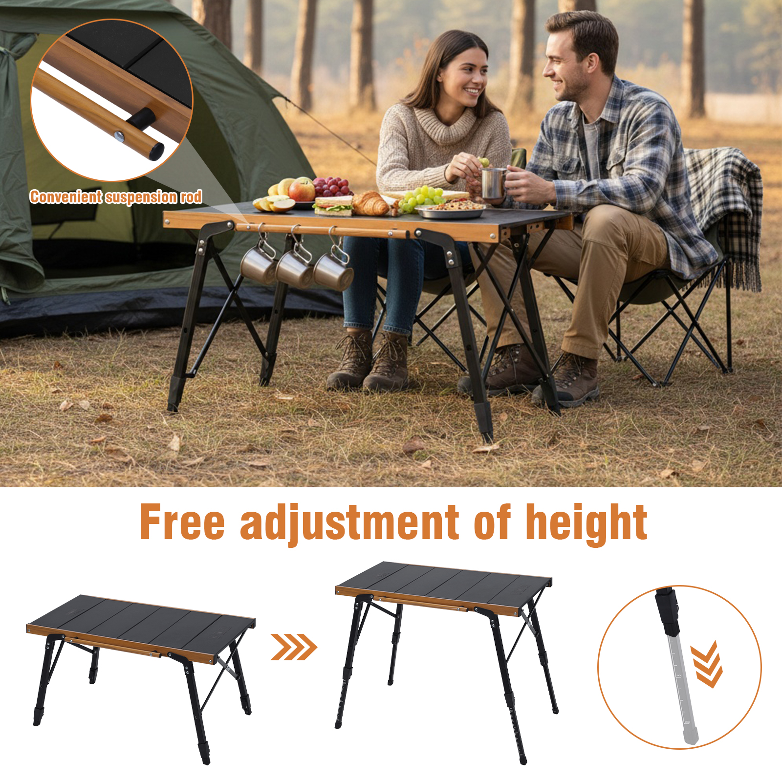 Portable Camping Table with St - Outdoor Camping Table With Storage reseña y precio