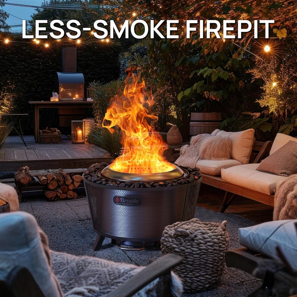 29 Inch Smokeless Fire Pit for - Outdoor Camping Wood Burning Stove reseña y precio