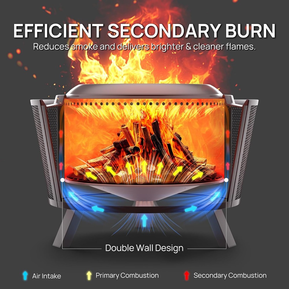 29 Inch Smokeless Fire Pit for - Outdoor Camping Wood Burning Stove reseña y precio