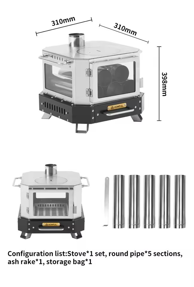 HOMFUL Portable Firewood Stove - Outdoor Camping Wood Burning Stove reseña y precio