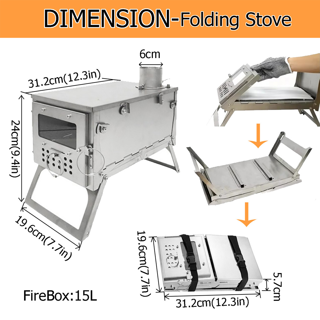 DANCHEL OUTDOOR T2 Wood Burnin - Outdoor Camping Wood Burning Stove reseña y precio