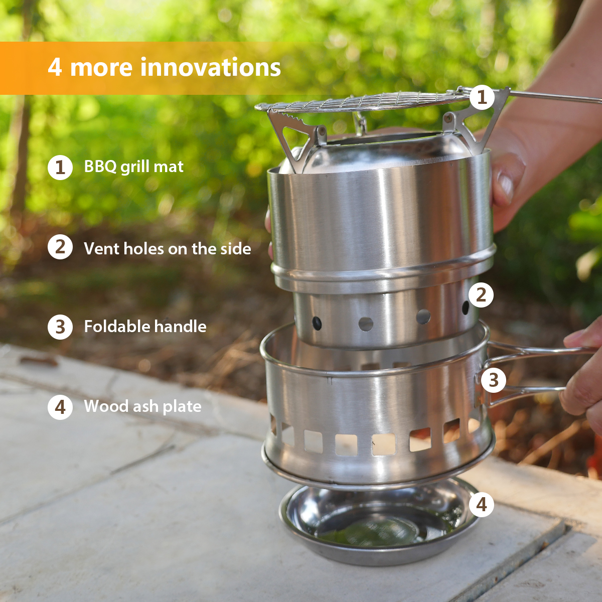 Upgrade Camping Stove & Backpa - Outdoor Camping Wood Burning Stove reseña y precio