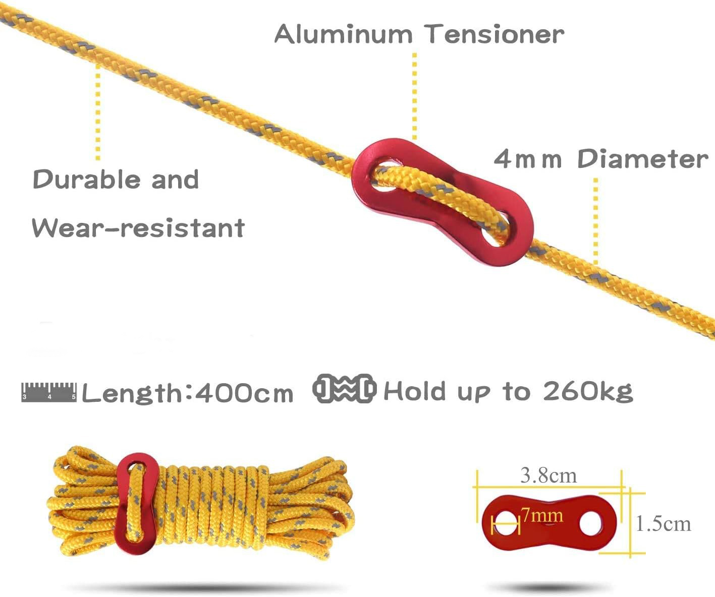 4m Reflective Guy Lines Tent C - Outdoor Camping Extension Cord reseña y precio