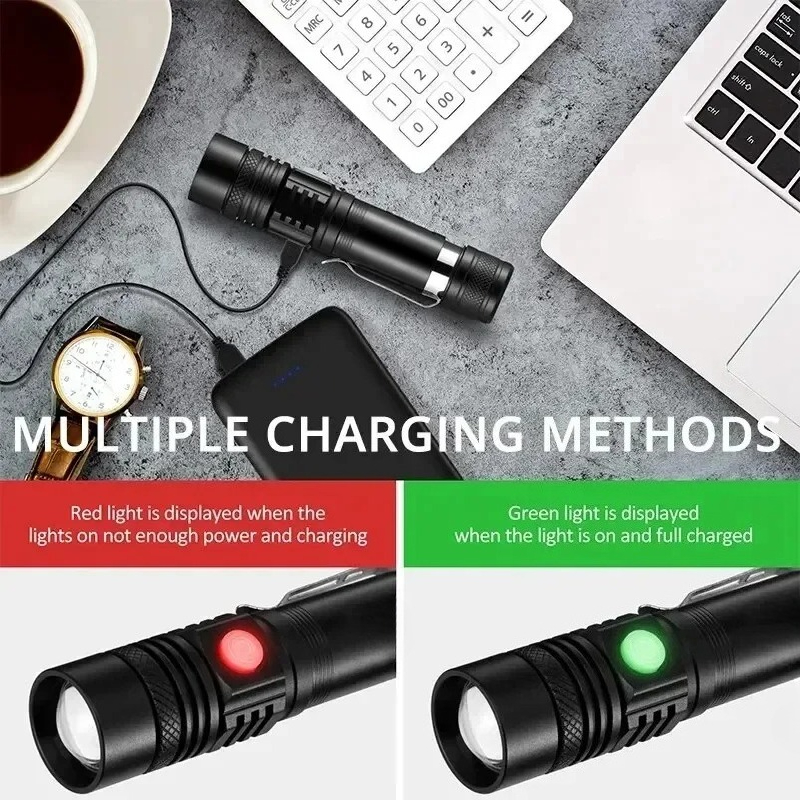 T6 LED Rechargeable Flashlight - Outdoor Camping Hiking reseña y precio
