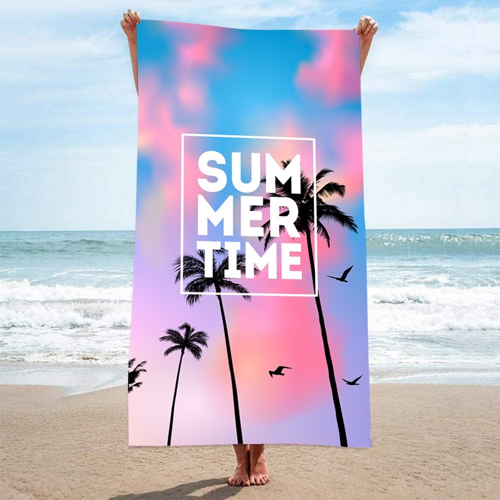 Letter Palm Tree Beach Towel 1 - Outdoor Camping Blanket reseña y precio