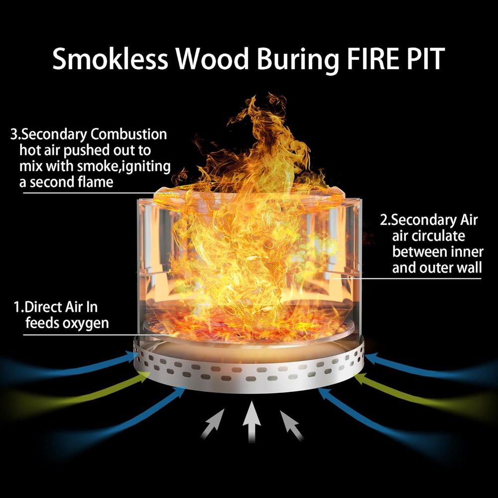 Outdoor Smokeless Fire Pit, 20 - Outdoor Camping Wood Burning Stove reseña y precio