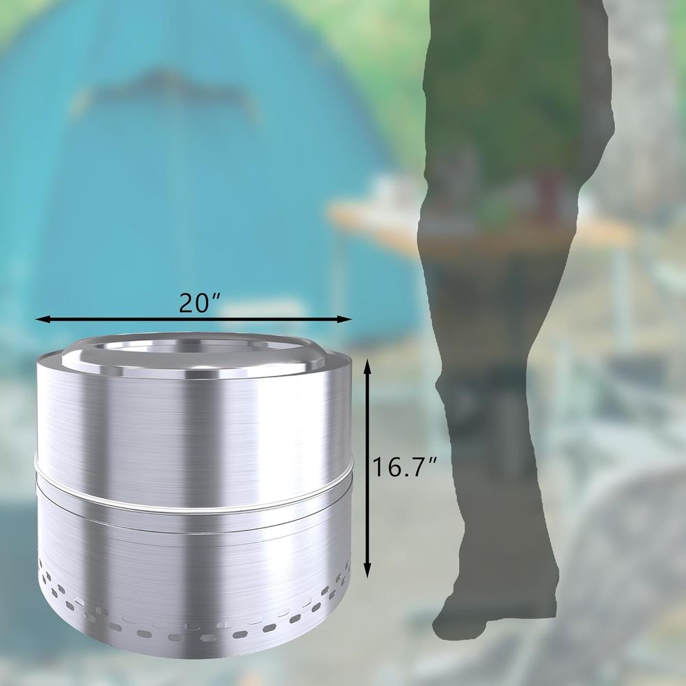 Outdoor Smokeless Fire Pit, 20 - Outdoor Camping Wood Burning Stove reseña y precio