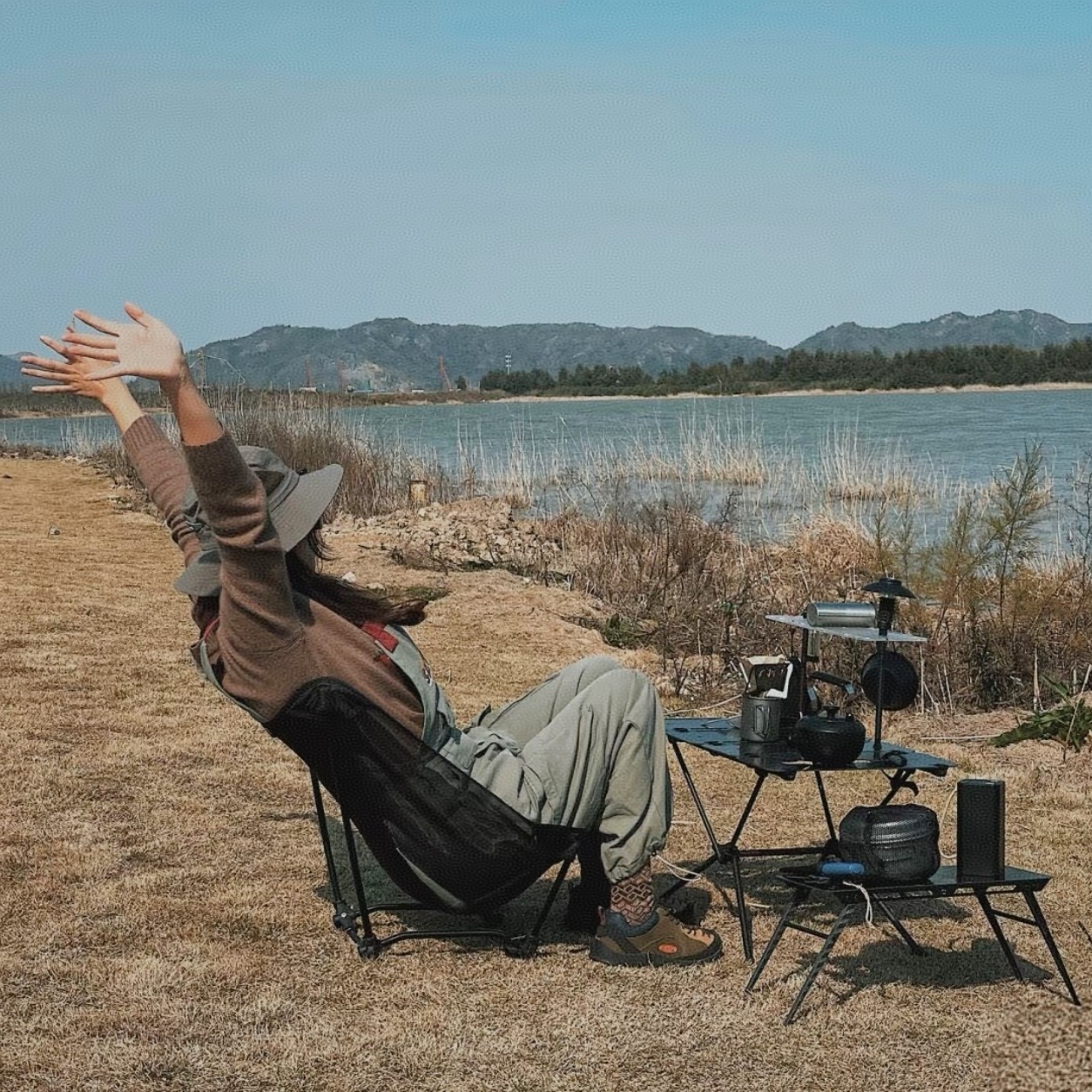 Portable Off Ground Folding Mo - Outdoor Camping Recliner Chairs reseña y precio