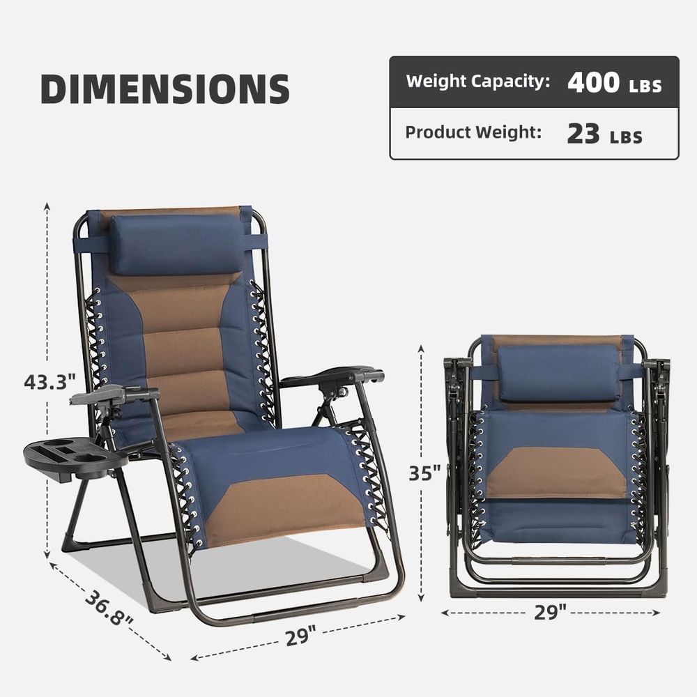 Oversized Padded Recliner Chai - Outdoor Camping Recliner Chairs reseña y precio
