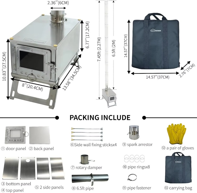 【Popular】DANCHEL S1 Foldable T - Outdoor Camping Wood Burning Stove reseña y precio