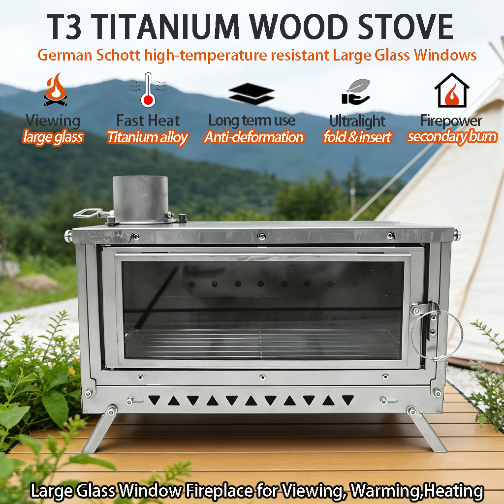 DANCHEL OUTDOOR T3 Titanium Al - Outdoor Camping Wood Burning Stove reseña y precio