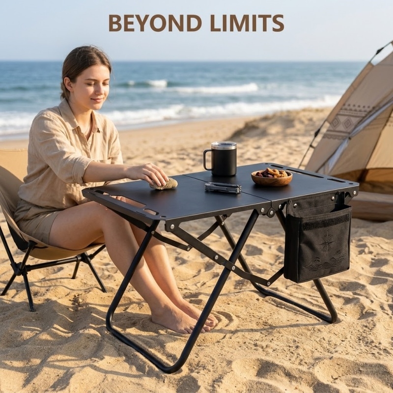 Foldable Outdoor Camping Beach - Outdoor Camping Table With Storage reseña y precio
