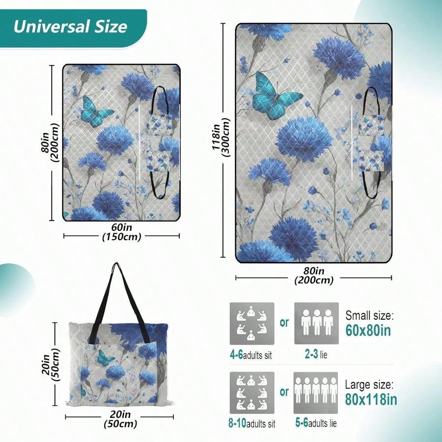 Picnic Blankets 118''x80'' Wat - Outdoor Camping Blanket reseña y precio
