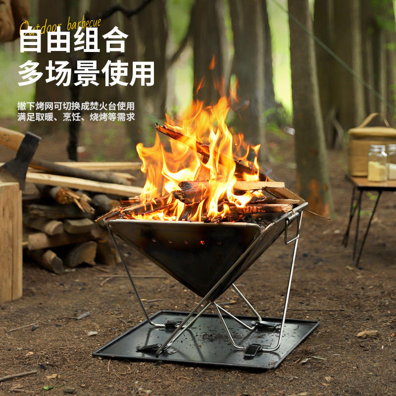 Outdoor thickened stainless st - Outdoor Camping Wood Burning Stove reseña y precio