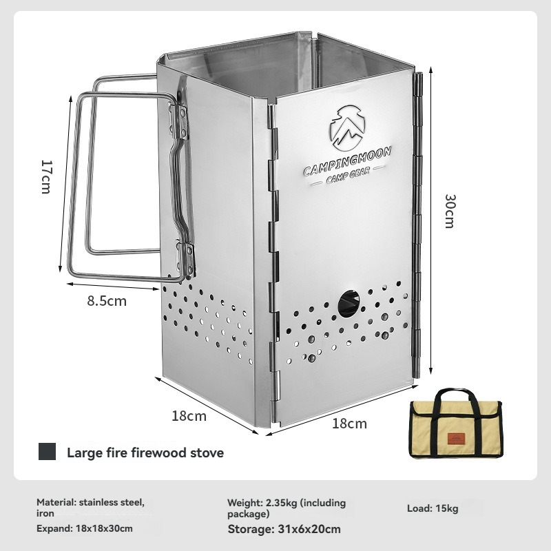 MT-18 Stainless Steel Hiking F - Outdoor Camping Wood Burning Stove reseña y precio