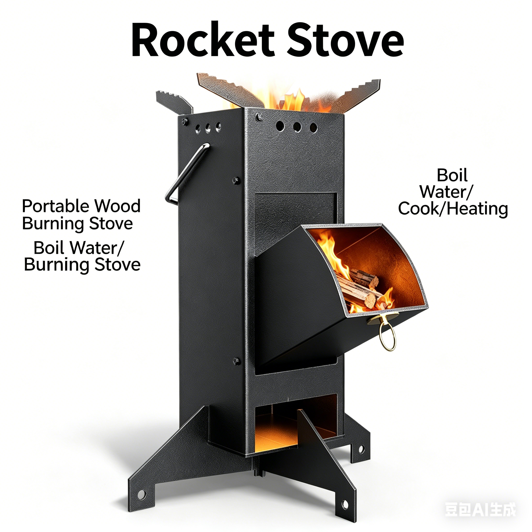Portable rocket stove, thick m - Outdoor Camping Wood Burning Stove reseña y precio