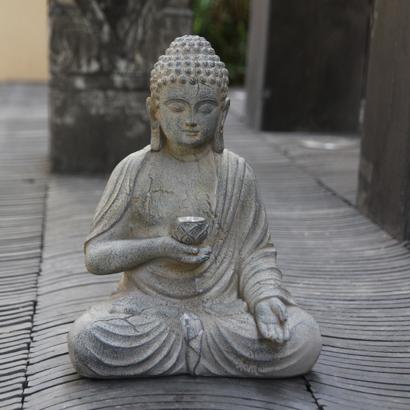 Resin Solar Buddha Statue Scul - Outdoor Camping Japan reseña y precio