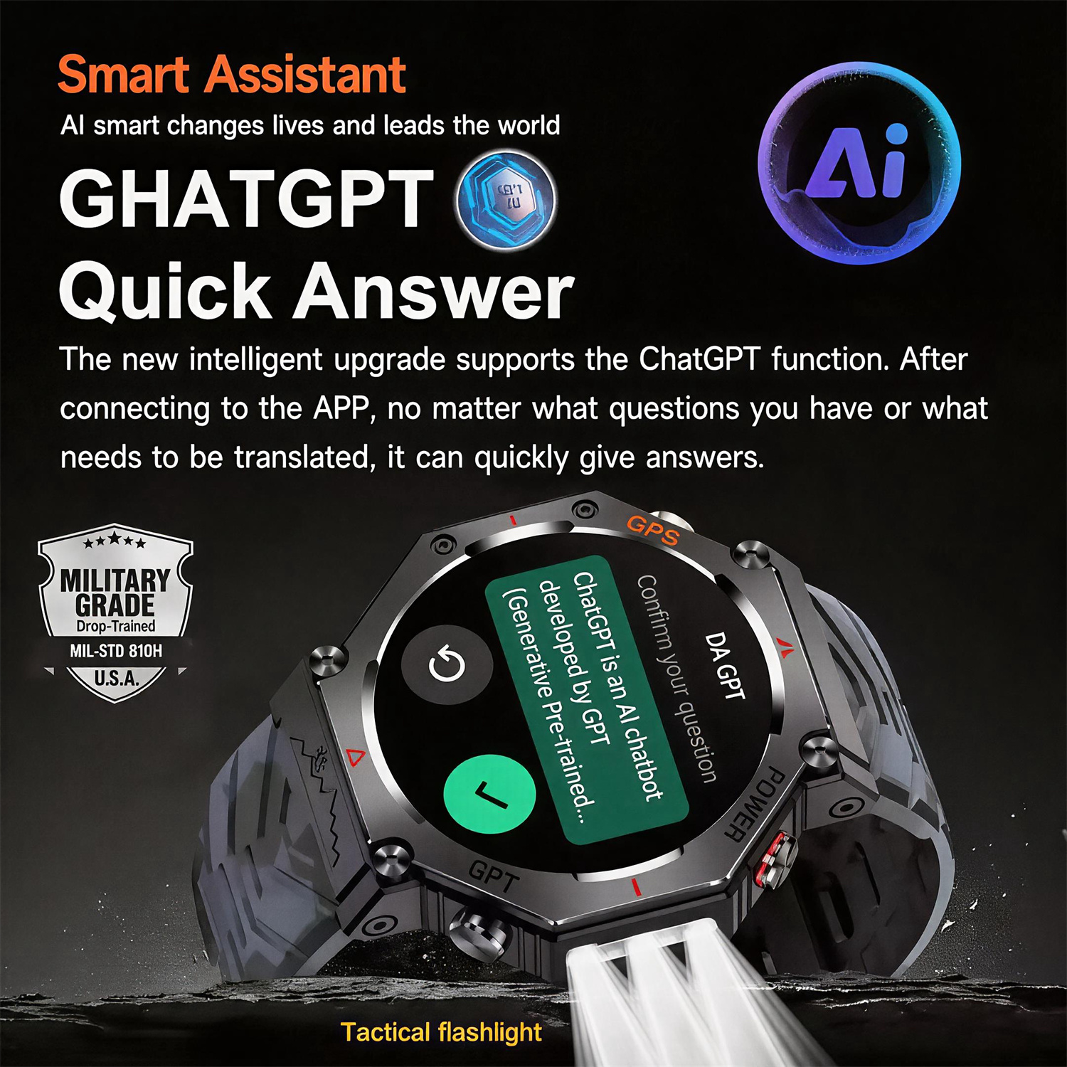 Military Smart Watch T-Rex 3 B - Outdoor Camping Japan reseña y precio