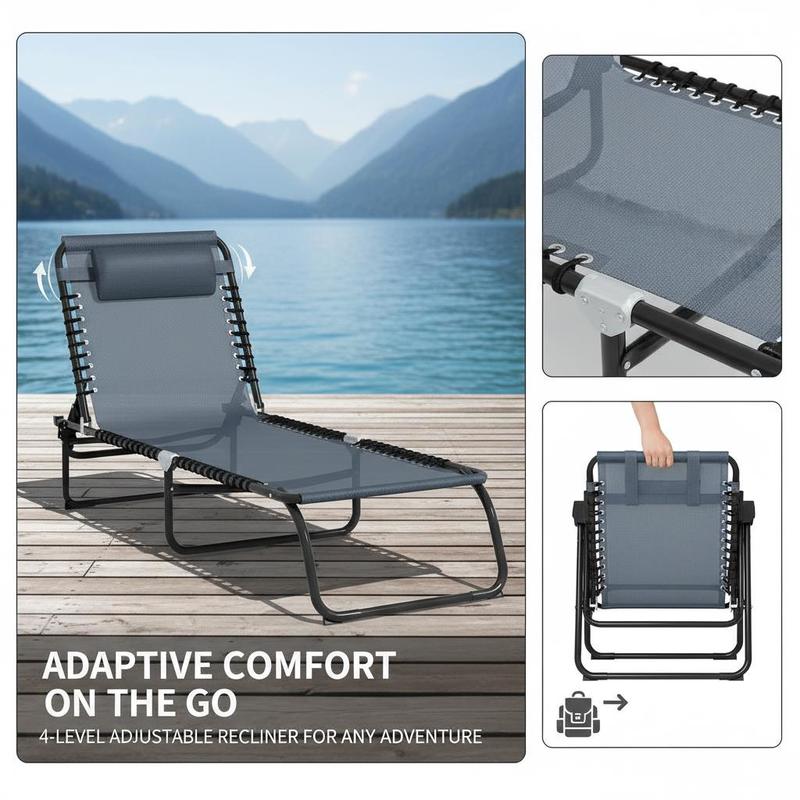Foldable Sun Lounger, Outdoor  - Outdoor Camping Recliner Chairs reseña y precio