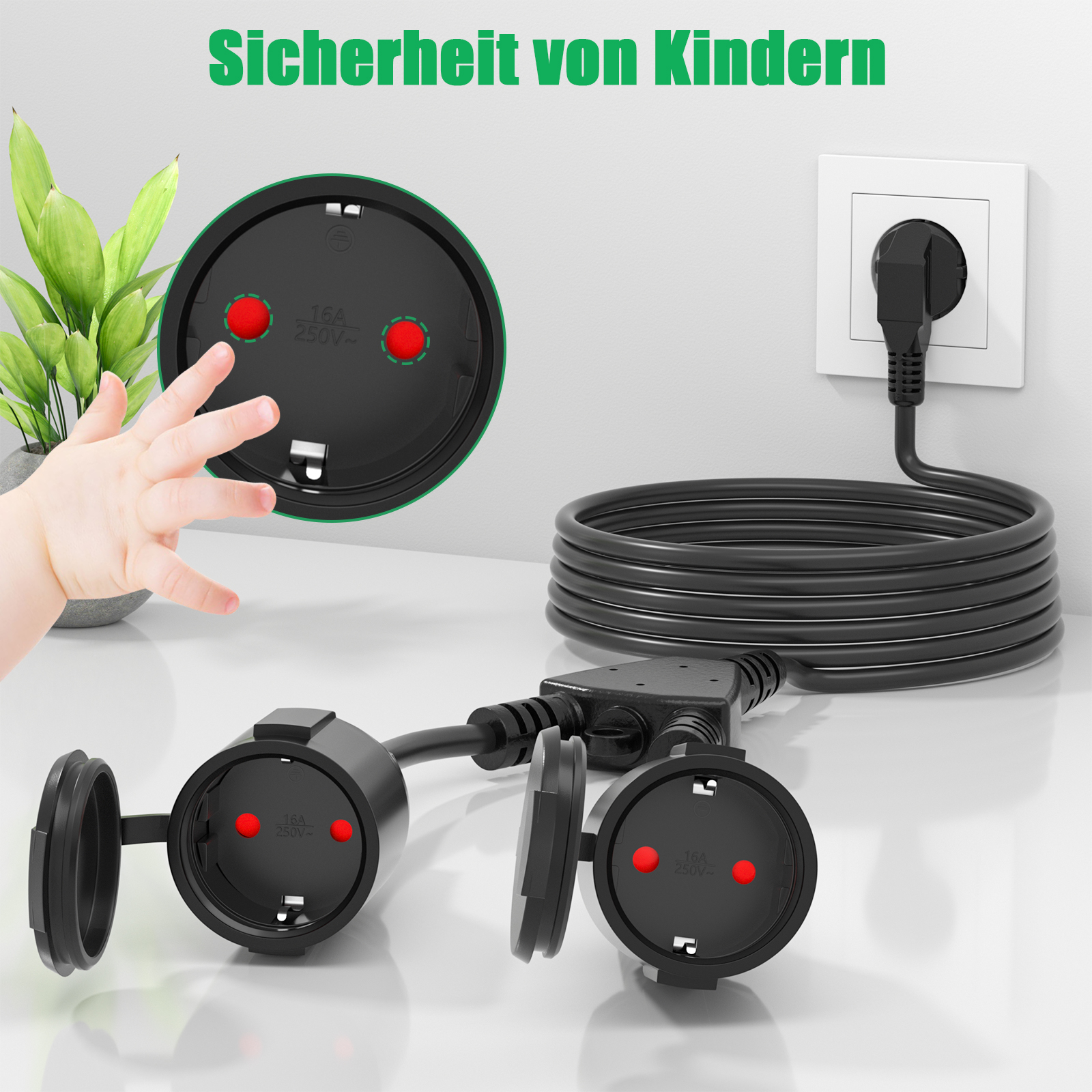 European Power Cord Extension  - Outdoor Camping Extension Cord reseña y precio