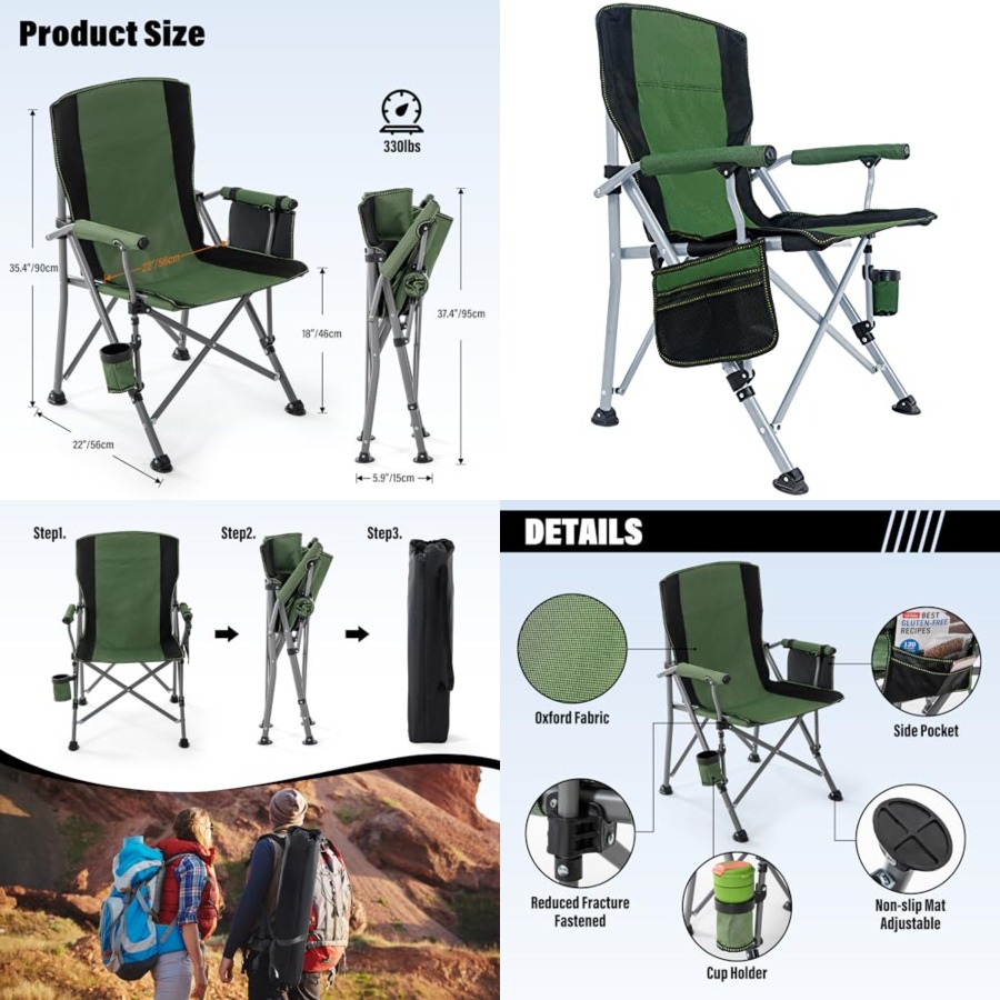 Camping Chair for Adults, Heav - Outdoor Camping Chairs reseña y precio