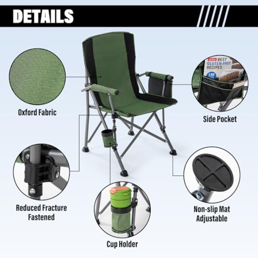 Camping Chair for Adults, Heav - Outdoor Camping Chairs reseña y precio