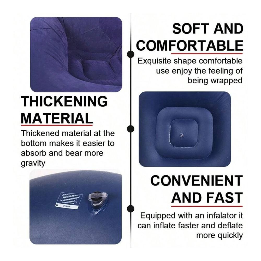 Inflatable Slouchy Sofa Chair, - Outdoor Camping Recliner Chairs reseña y precio