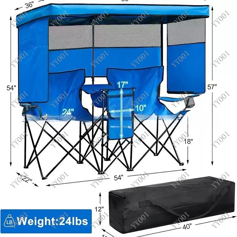 Portable Double Folding Campin - Outdoor Camping Chairs reseña y precio