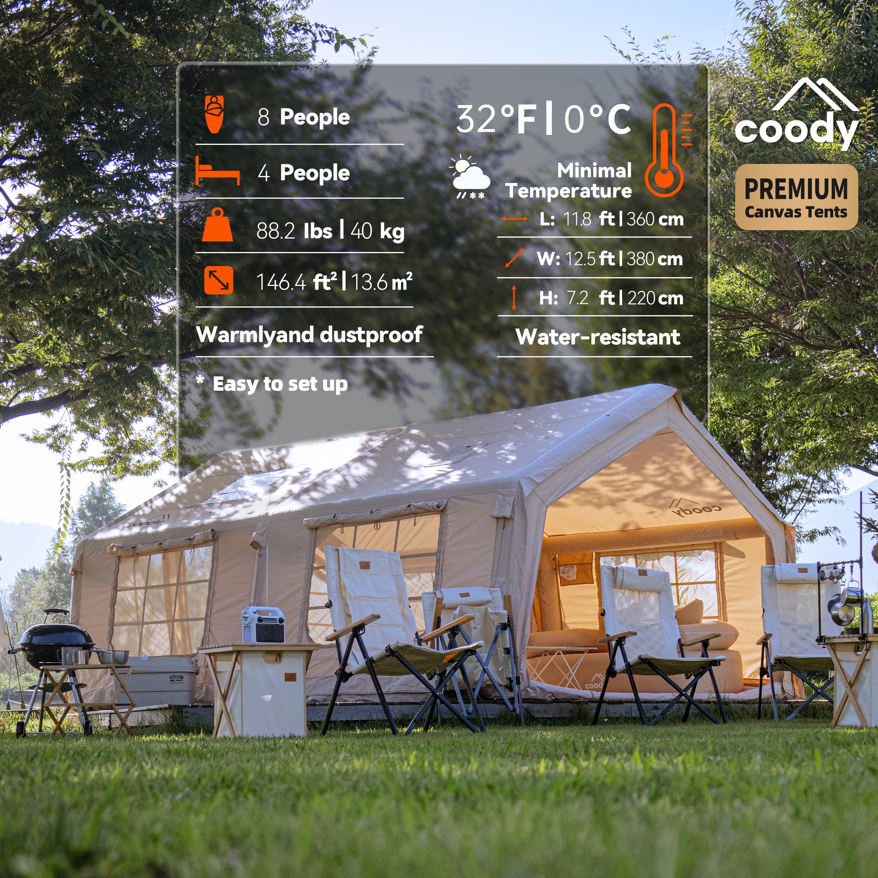 Coody 13.6 Air Tent-Beige Infl - Outdoor Camping And Glamping reseña y precio