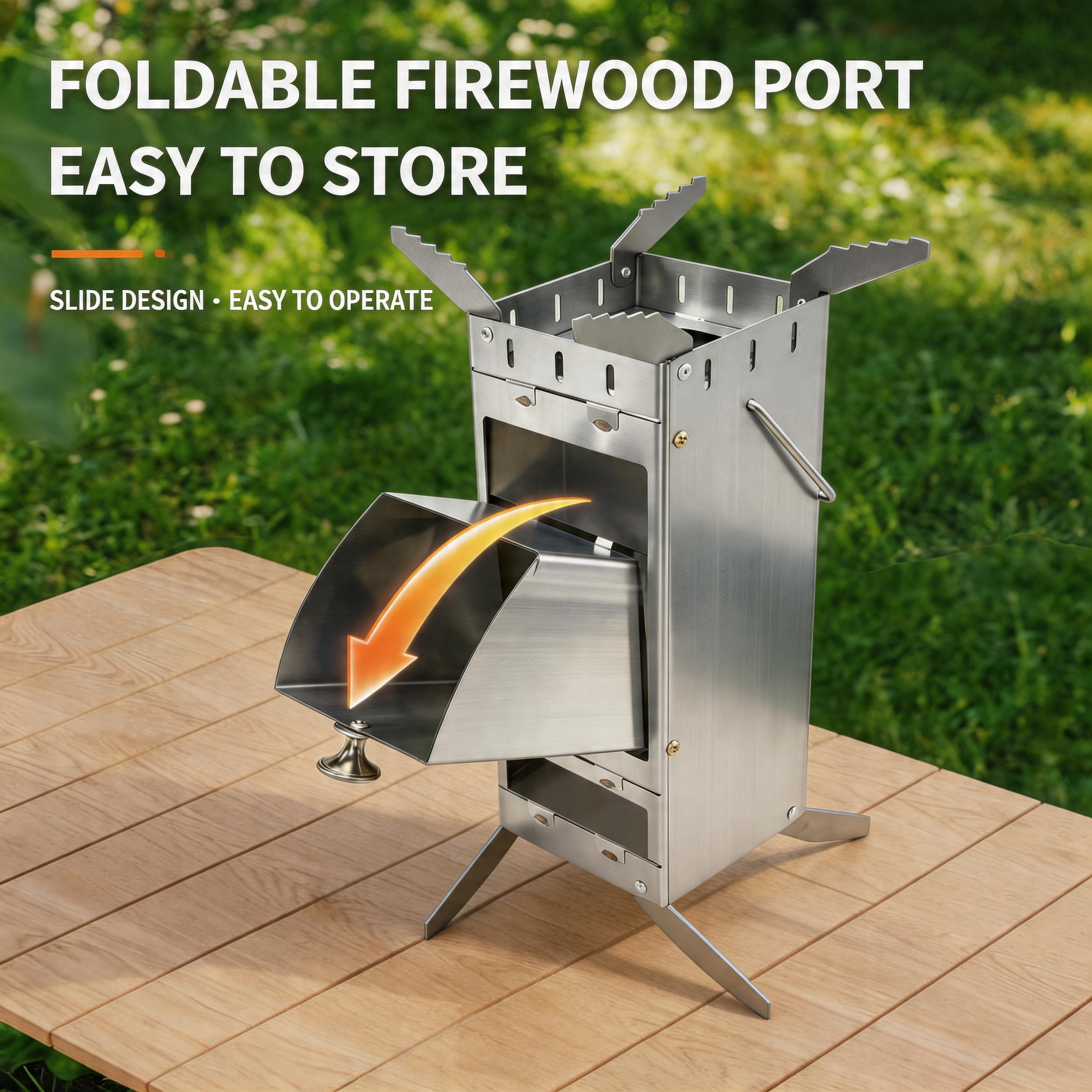 Portable Foldable Rocket Stove - Outdoor Camping Wood Burning Stove reseña y precio