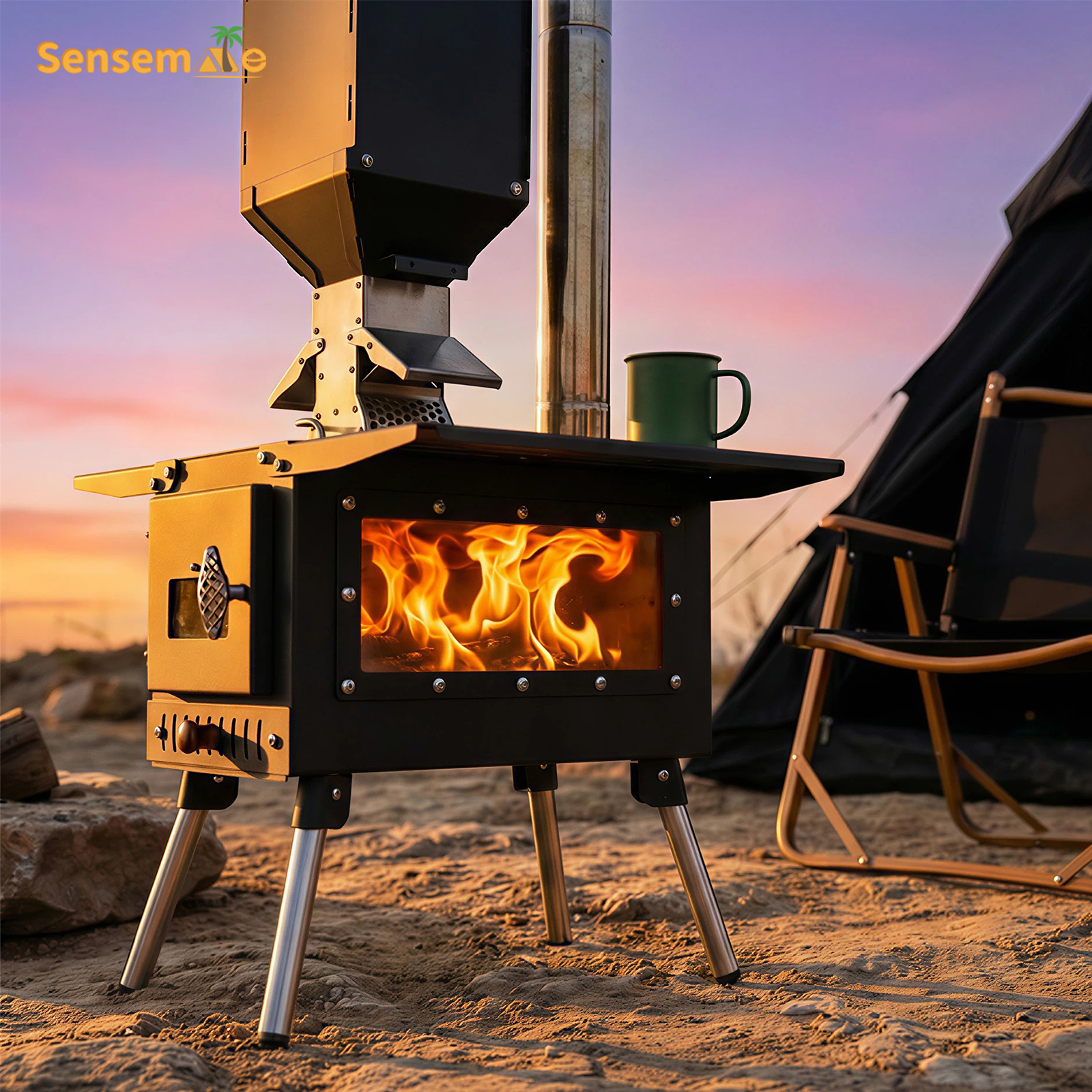 Pellet Stove Camping Stainless - Outdoor Camping Wood Burning Stove reseña y precio