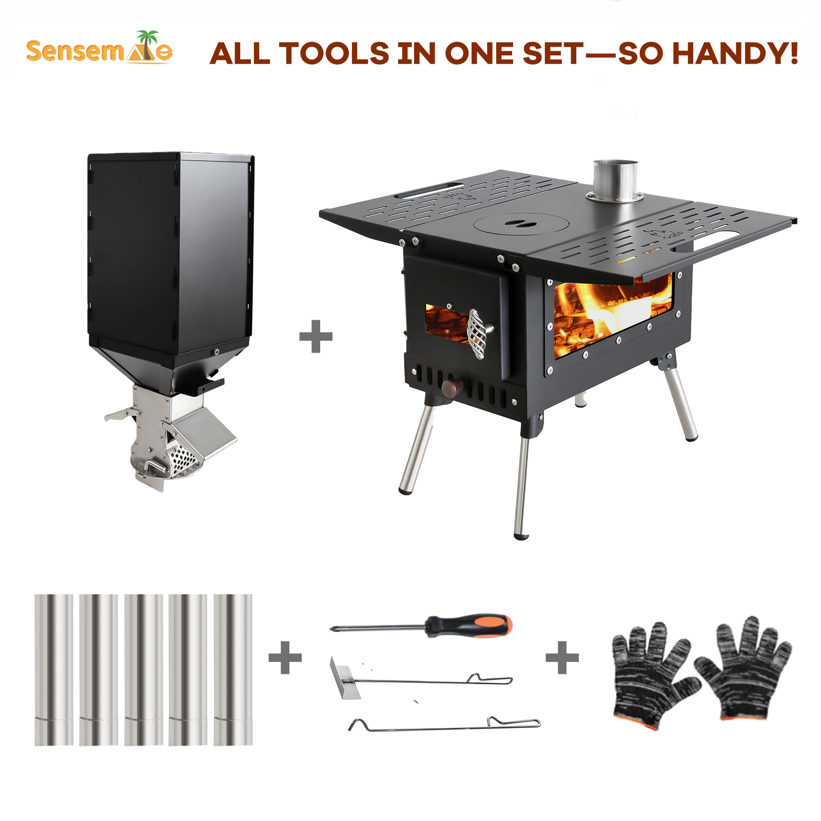 Pellet Stove Camping Stainless - Outdoor Camping Wood Burning Stove reseña y precio