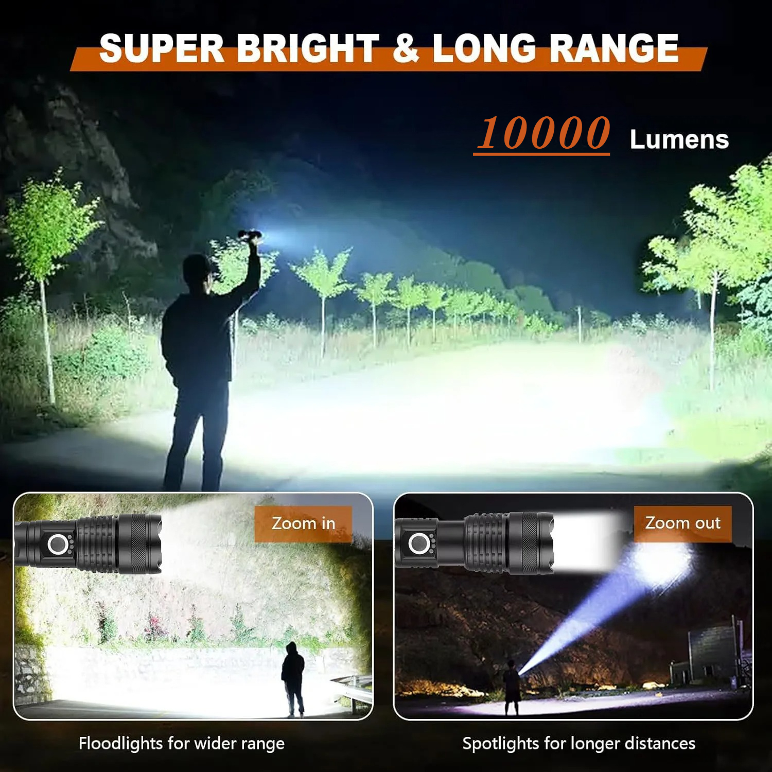 High Power LED Flashlight Rech - Outdoor Camping Accessories reseña y precio