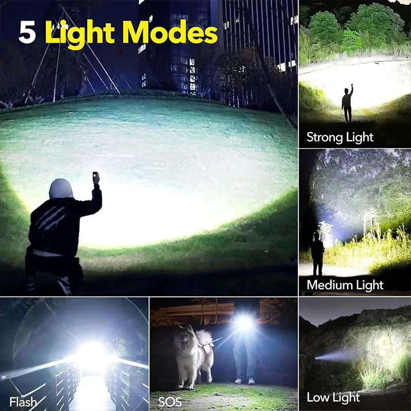 High Power LED Flashlight Rech - Outdoor Camping Accessories reseña y precio