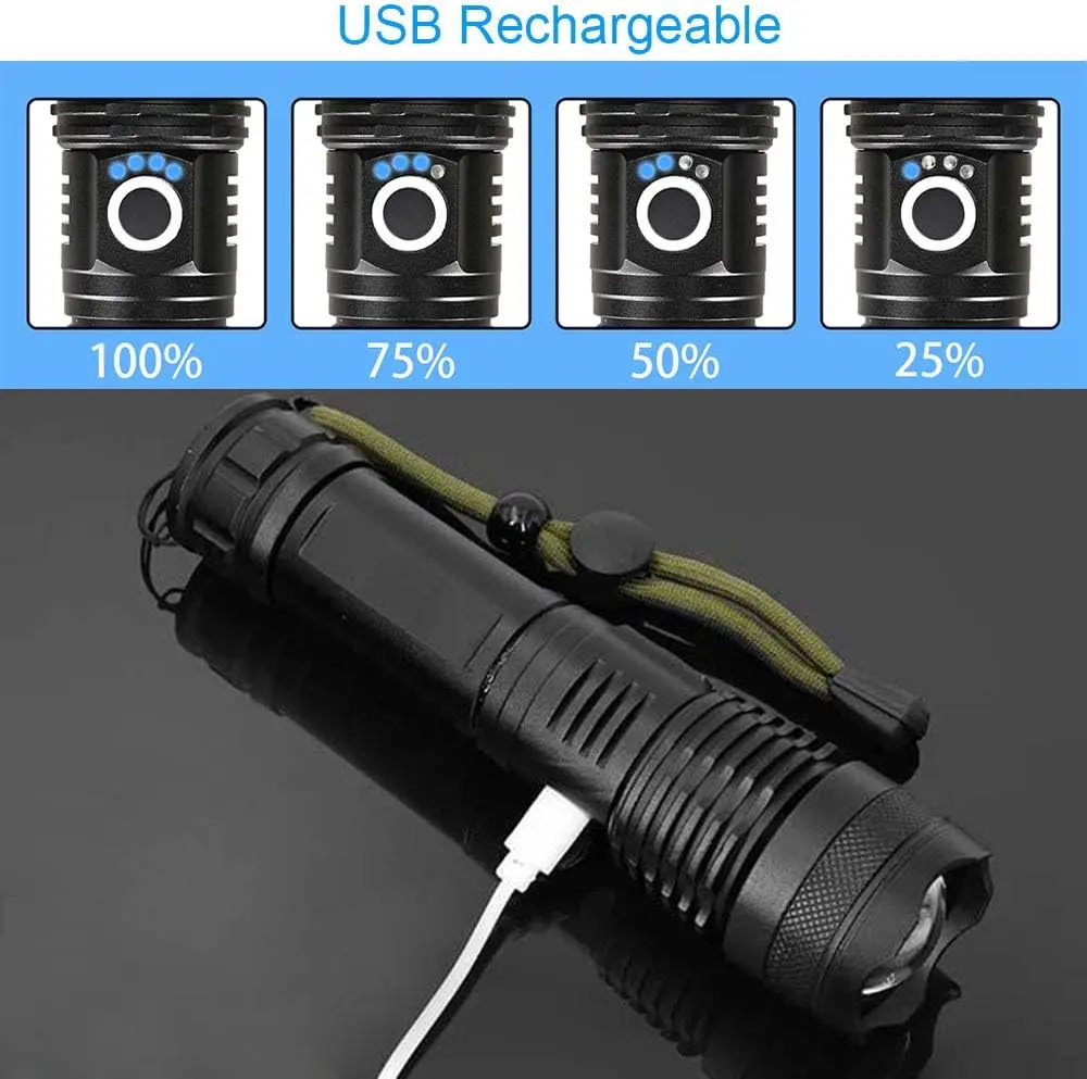 High Power LED Flashlight Rech - Outdoor Camping Accessories reseña y precio
