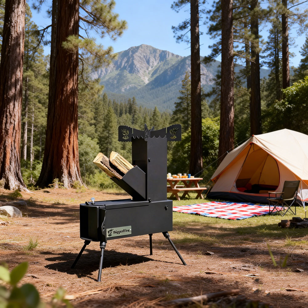 Collapsible Rocket Stove with  - Outdoor Camping Wood Burning Stove reseña y precio