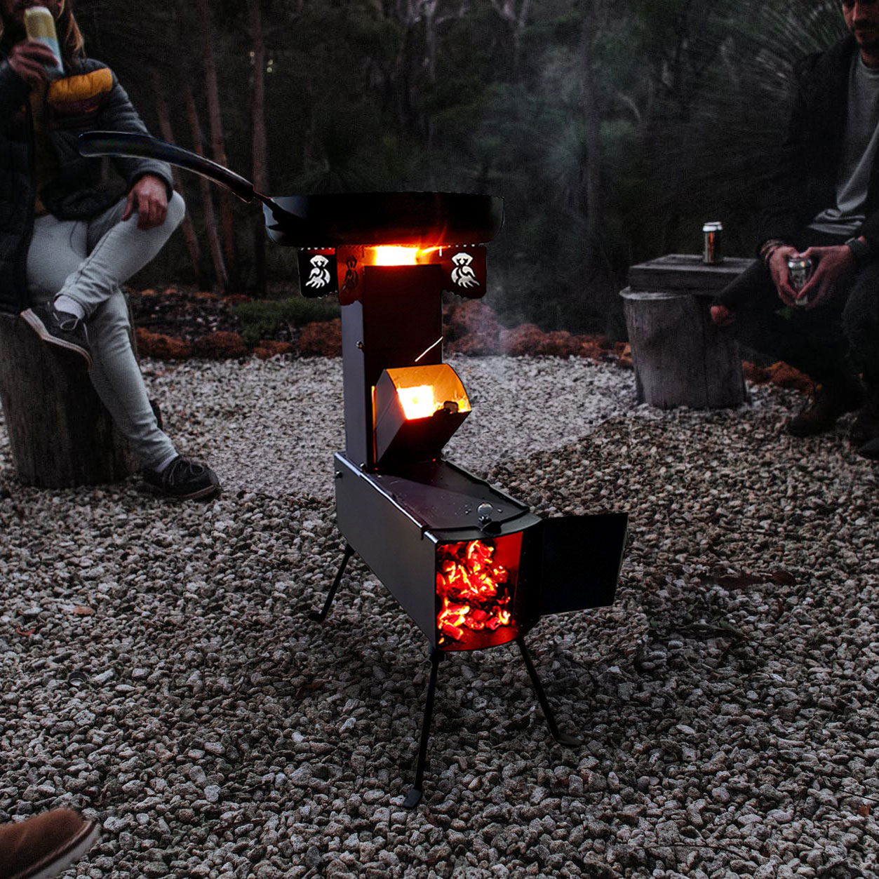 Collapsible Rocket Stove with  - Outdoor Camping Wood Burning Stove reseña y precio