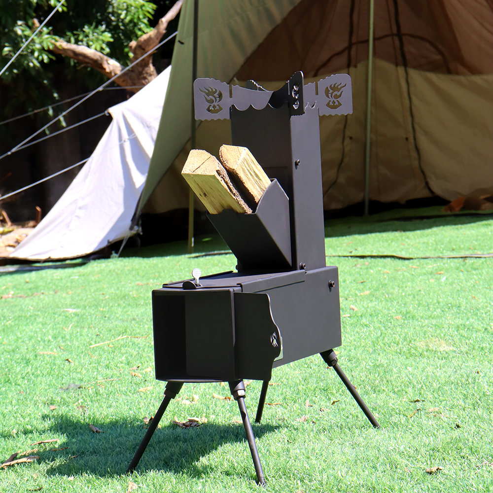 Collapsible Rocket Stove with  - Outdoor Camping Wood Burning Stove reseña y precio