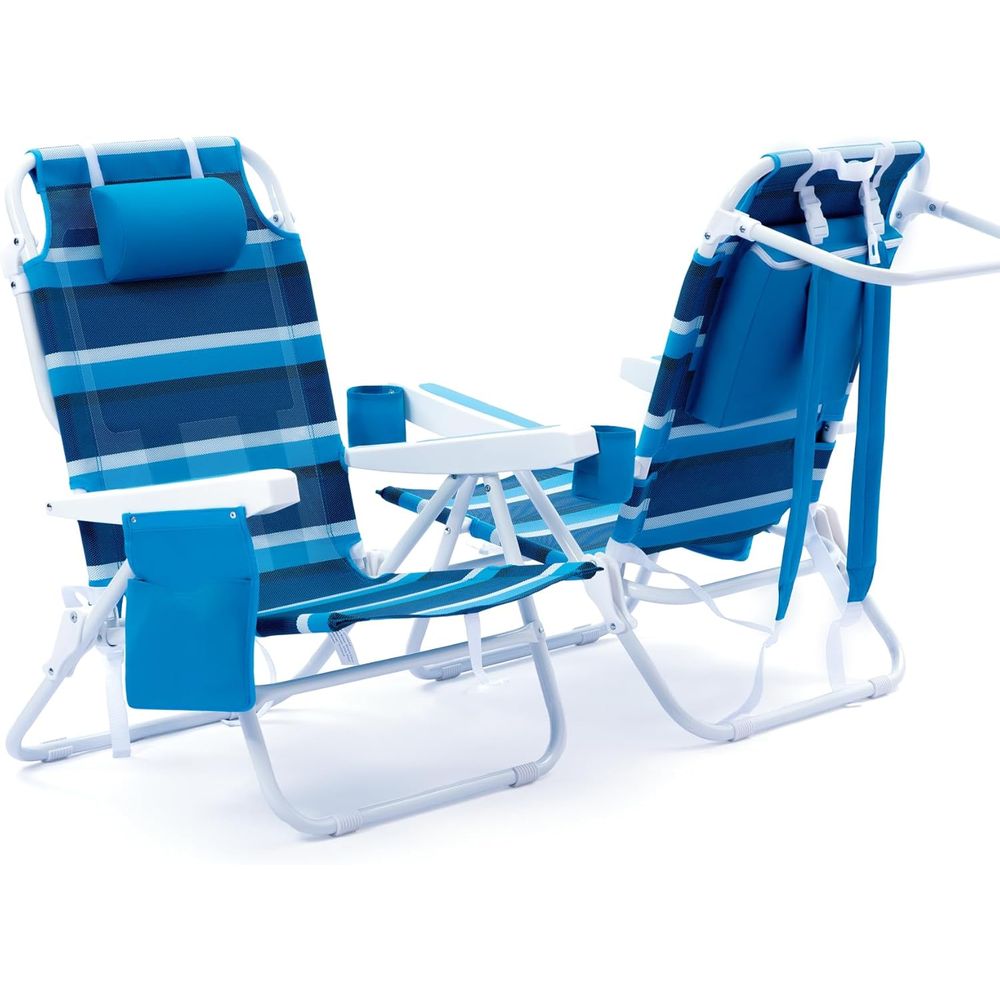 2-Piece Reclining Beach Chairs - Outdoor Camping Recliner Chairs reseña y precio