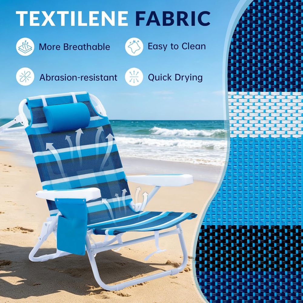 2-Piece Reclining Beach Chairs - Outdoor Camping Recliner Chairs reseña y precio